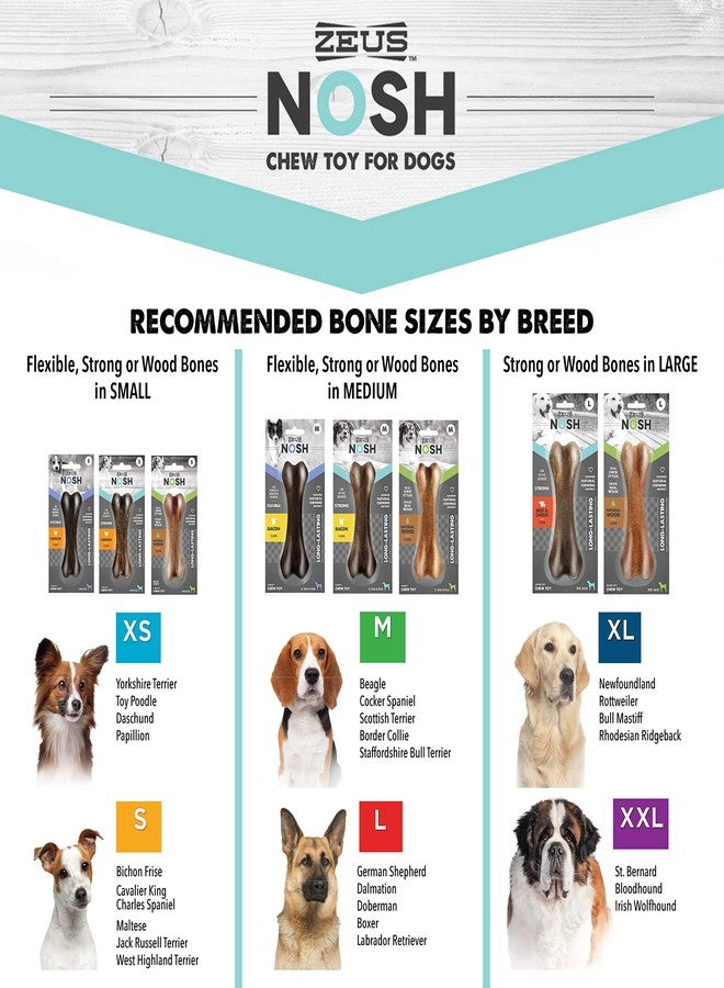 ZEUS Nosh Strong Dog Chew Bones, Dog Chew Toys for Aggressive Chewers, Long Lasting Beef & Cheese Flavor, Medium - Image 2